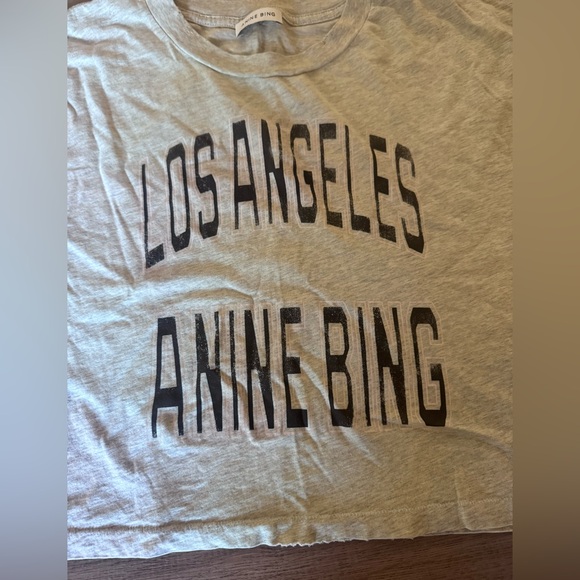 Anine Bing Women's Distressed cropped Johnny Tee - Picture 6 of 8